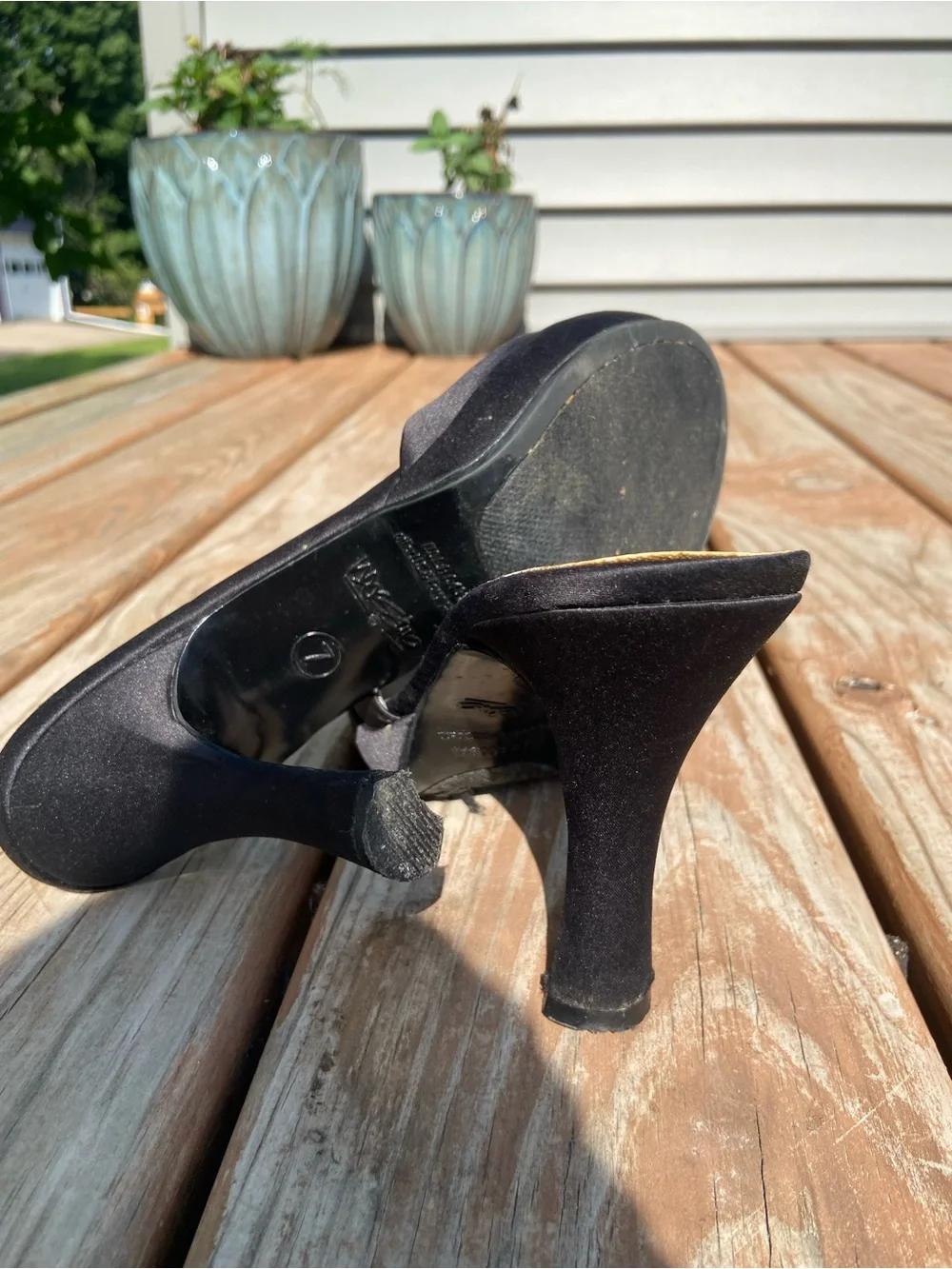Massimo Black Open-Toe High Heel Mules